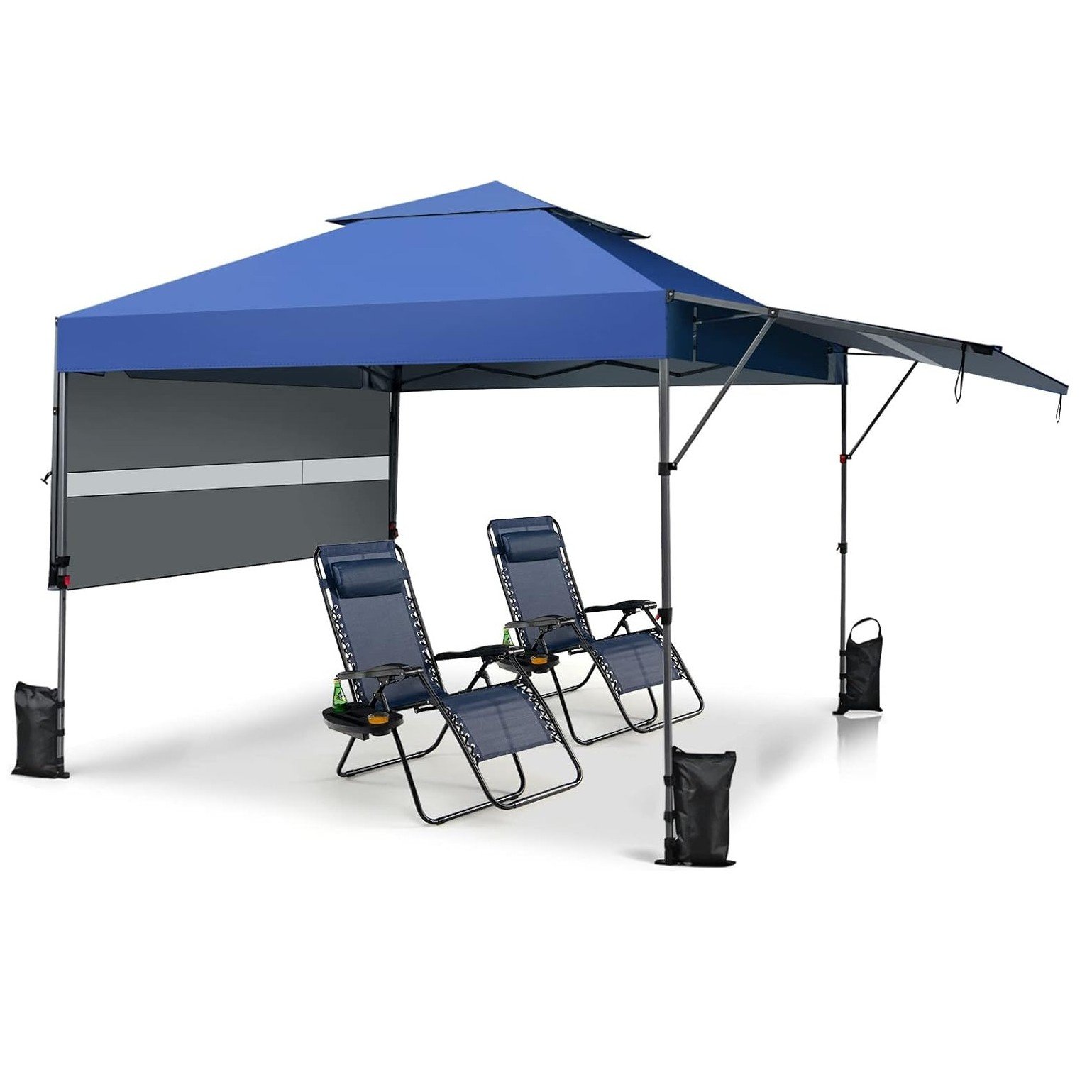 Pop Up Canopy with Adjustable Dual Awnings