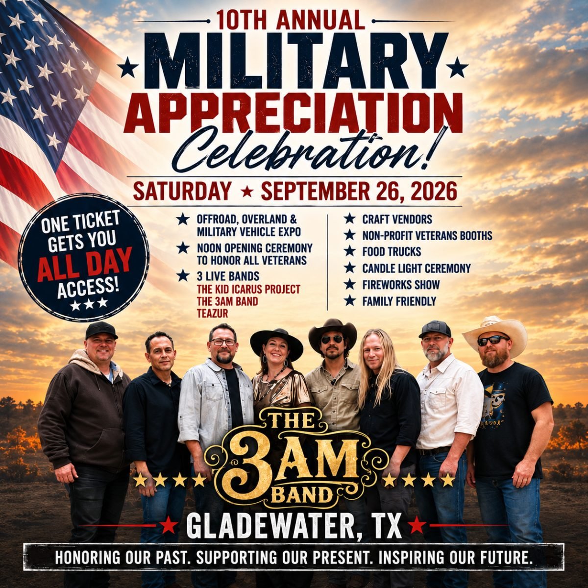 The 3AM Band at the Military Apprciation Celebration in Gladewater